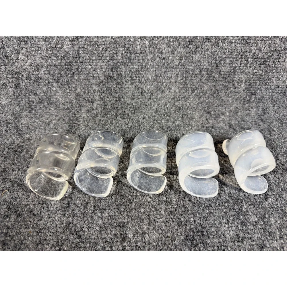 Vintage Acrylic Lucite Ribbon Napkin Rings Clear Frosted Set of 5 MCM
